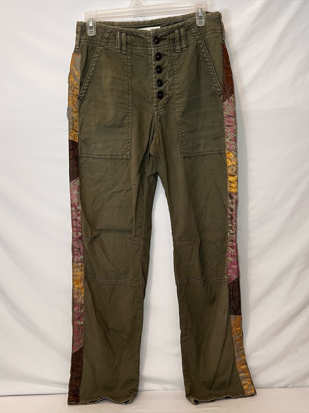 Women’s Anthropologie Green Patchwork detail jeans Size 27